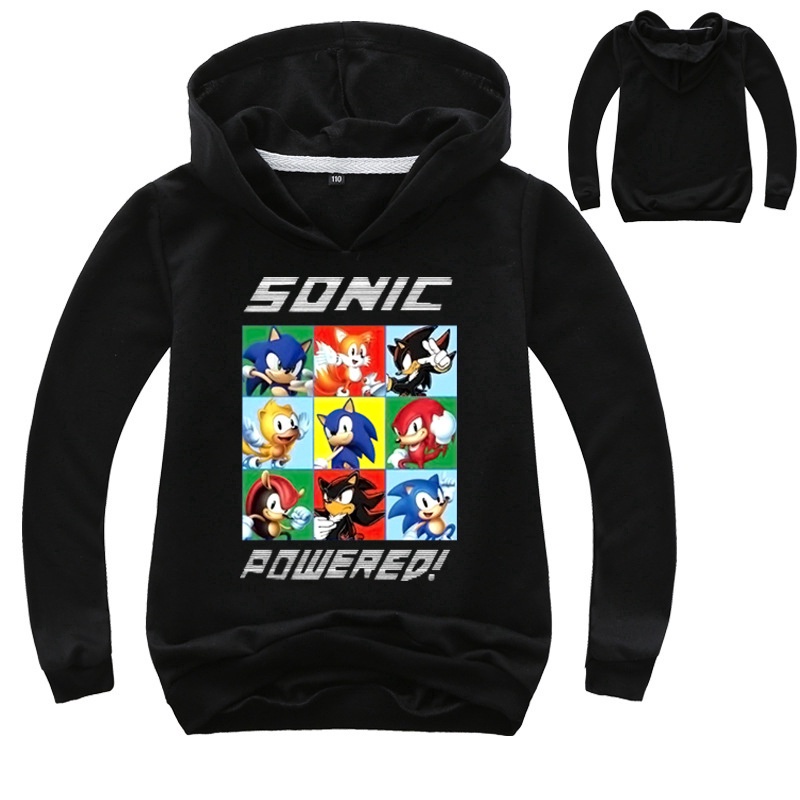 Áo Hoodie Cotton trẻ em Sonic the Hedgehog Áo khoác trẻ em Áo khoác ngoài trẻ em