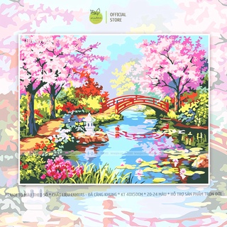 Tranh tô màu số hóa Madoca có khung 40x50cm Phong cảnh hữu tình T1038