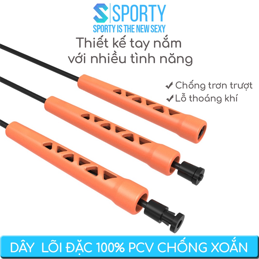 Dây nhảy tốc độ WARRIOR SPORTY, hỗ trợ tập thể lực, thể dục, giảm cân có thể điều chỉnh độ dài