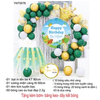Sét trang trí sinh nhật cho bé kèm bạt in tên bé , YẾN NHI SHOP