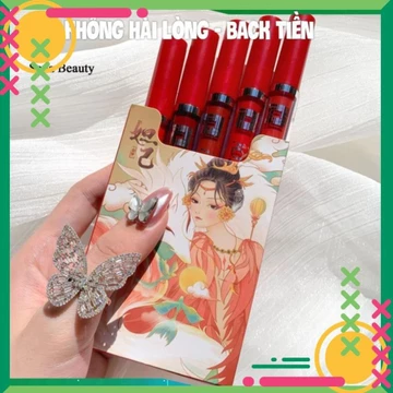 Full Set Son Kem Lì 5 Cây Ershiqi Hồ Ly KING DC Thiết Kế Độc Lạ Cực Đẹp Mĩ Phẩm Nội Địa Trung