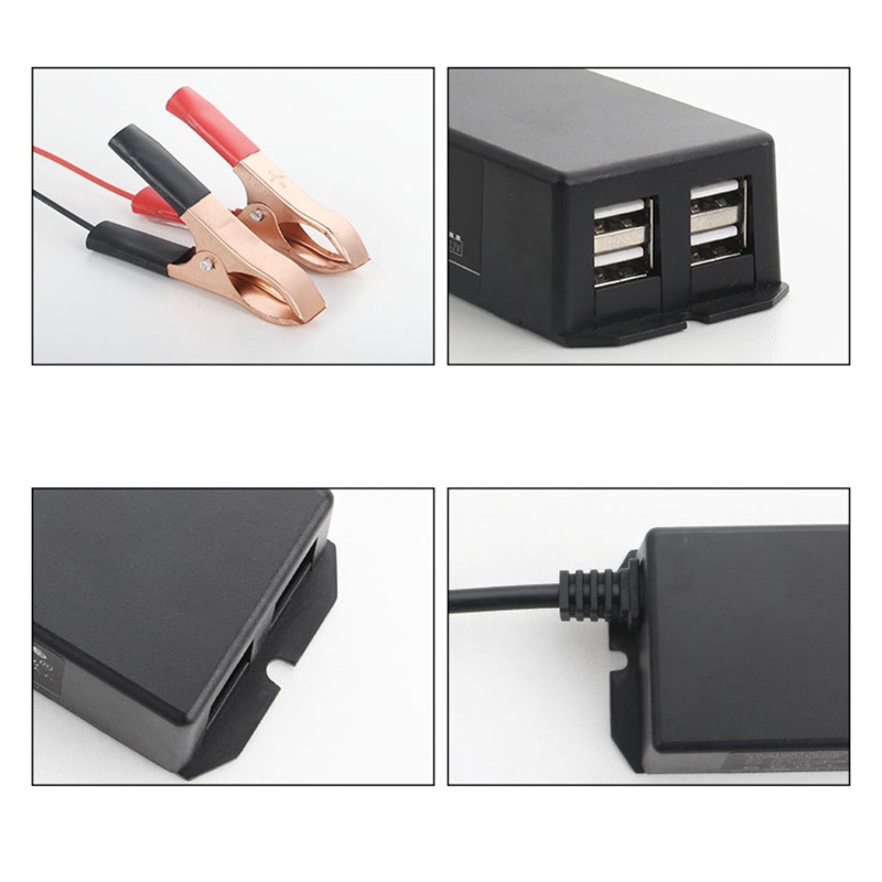 Cục Sạc Chuyển Đổi Nguồn DC 12V 4 Cổng USB Tự Động Nhận Diện Chargi Cho Điện Thoại