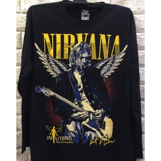 Ban Nhạc Rock Nirvana Áo Sơ Mi Đen Dài Tay