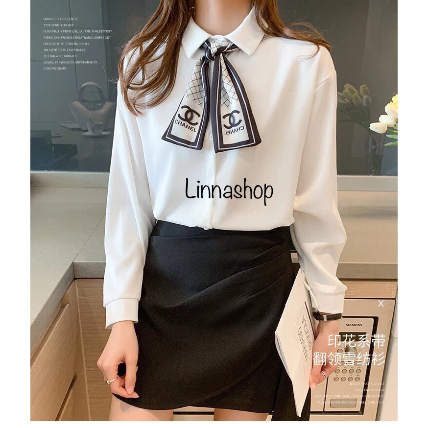 Hnt02 Áo Sơ Mi Trắng Kèm Nơ Cài Chất Siêu Đẹp, Áo Sơ Mi Dài Tay ( Có Ảnh  Thật ) | Shopee Việt Nam