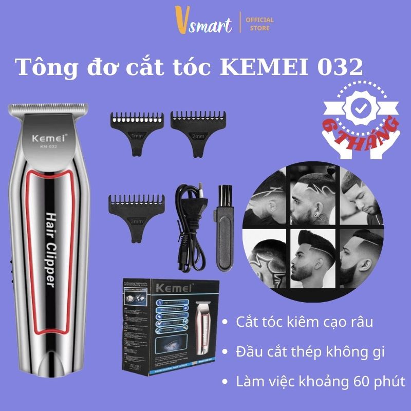 Tông đơ cắt tóc, chấn viền Kemei KM - 032 thế hệ mới - Chất lượng cao, chuyên nghiệp