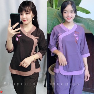 Đồ Lam Đi Chùa # Tim Phối # Đồ Bộ Nữ # Quần Áo Nữ