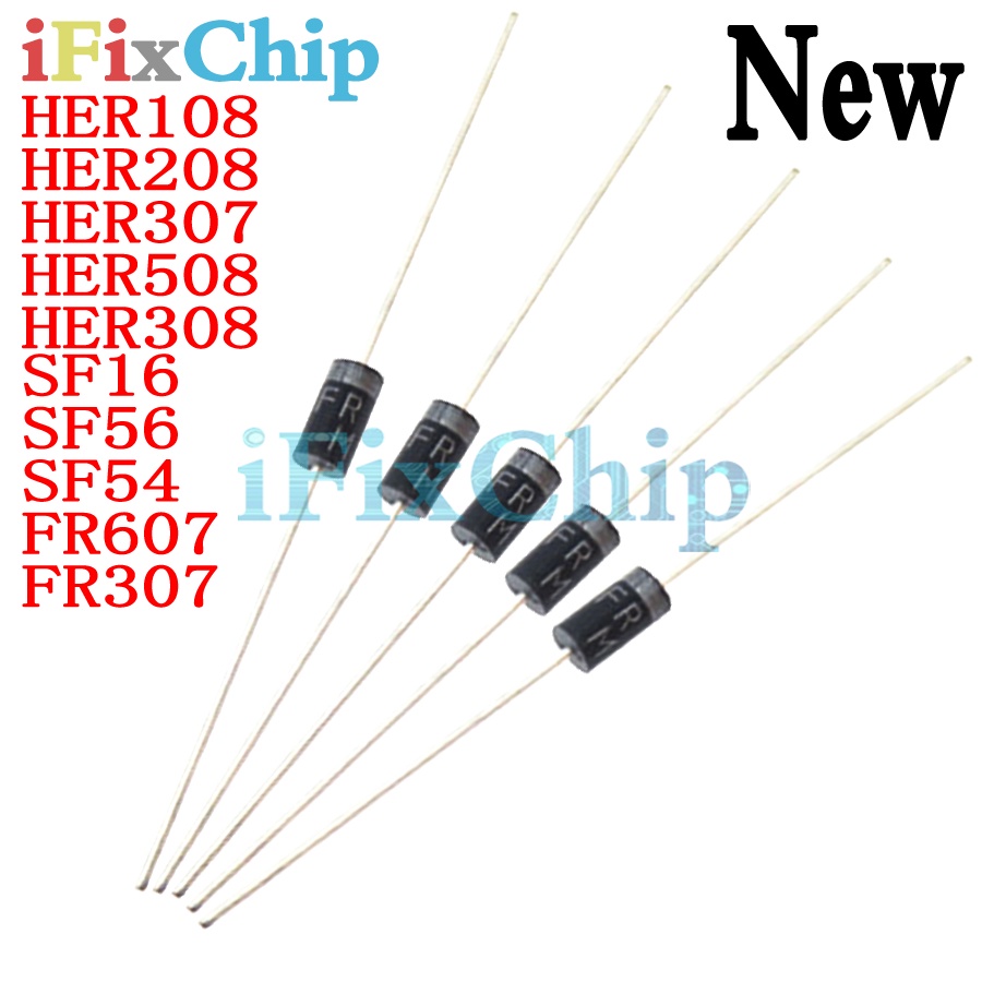 20PCS Rectifier Diode HER108 HER208 HER307 HER308 HER508 SF16 SF56 SF54 ...