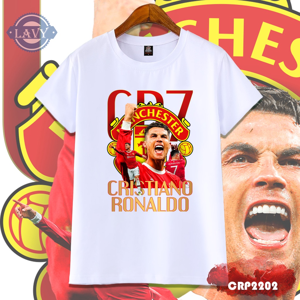 Áo thun nam cổ tròn in hình Ronaldo CR7, áo phông unisex nam nữ vải ...