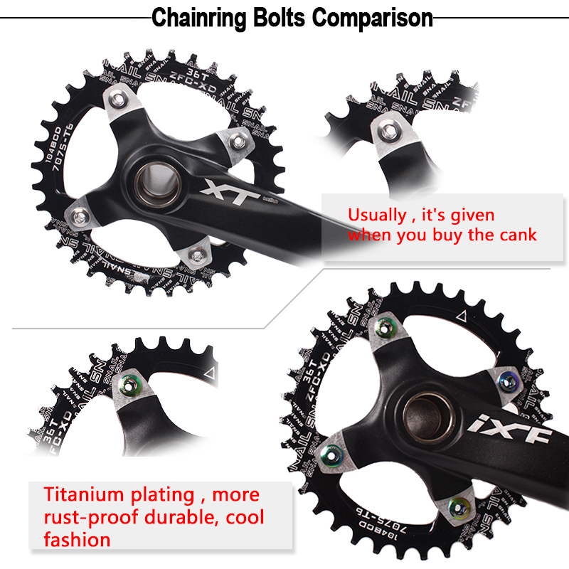 KRSEC 6.5 / 8.5mm Xích Bu Lông 6.5mm 8.5mm Xe Đạp Chainwheel Scresw Xe Đạp Đường Bộ Xe Đạp Quay Vít Đĩa Xe Đạp