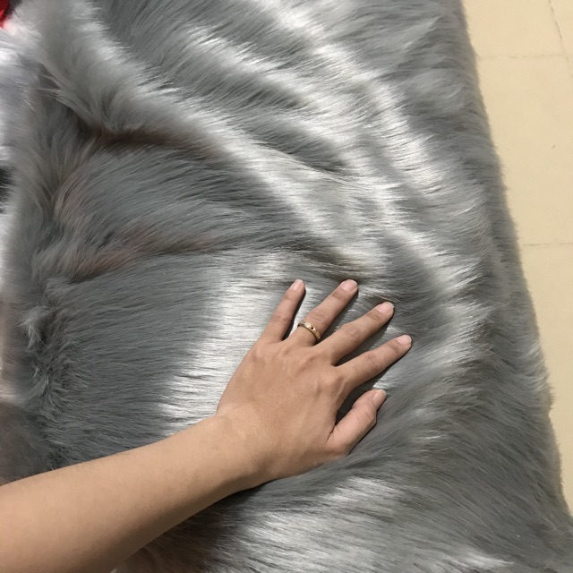 Thảm Lông Lót Bàn - Thảm Lông Chụp Ảnh- Thảm Lông Màu Xám Lông Dài Nhiều Size