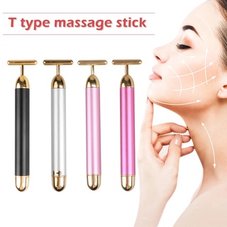 Thanh nâng cơ mặt vàng 24K Con lăn hình chữ T Dụng cụ rung Máy mát xa giảm béo Làm đẹp da mặt Dụng cụ chăm sóc da