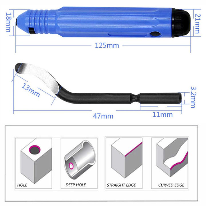 Dụng cụ gọt ba via ❤️FREESHIP❤️ dụng cụ nạo ba via kèm 10 lưỡi dự phòng