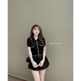 Áo len xốp viền đen trắng, chất len mongtoghi tay cộc 230