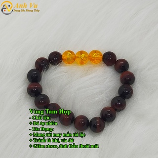 Vòng tay mắt hổ đỏ thân tý thìn đã khai quang - cho người mệnh hỏa, thổ - may mắn tài lộc