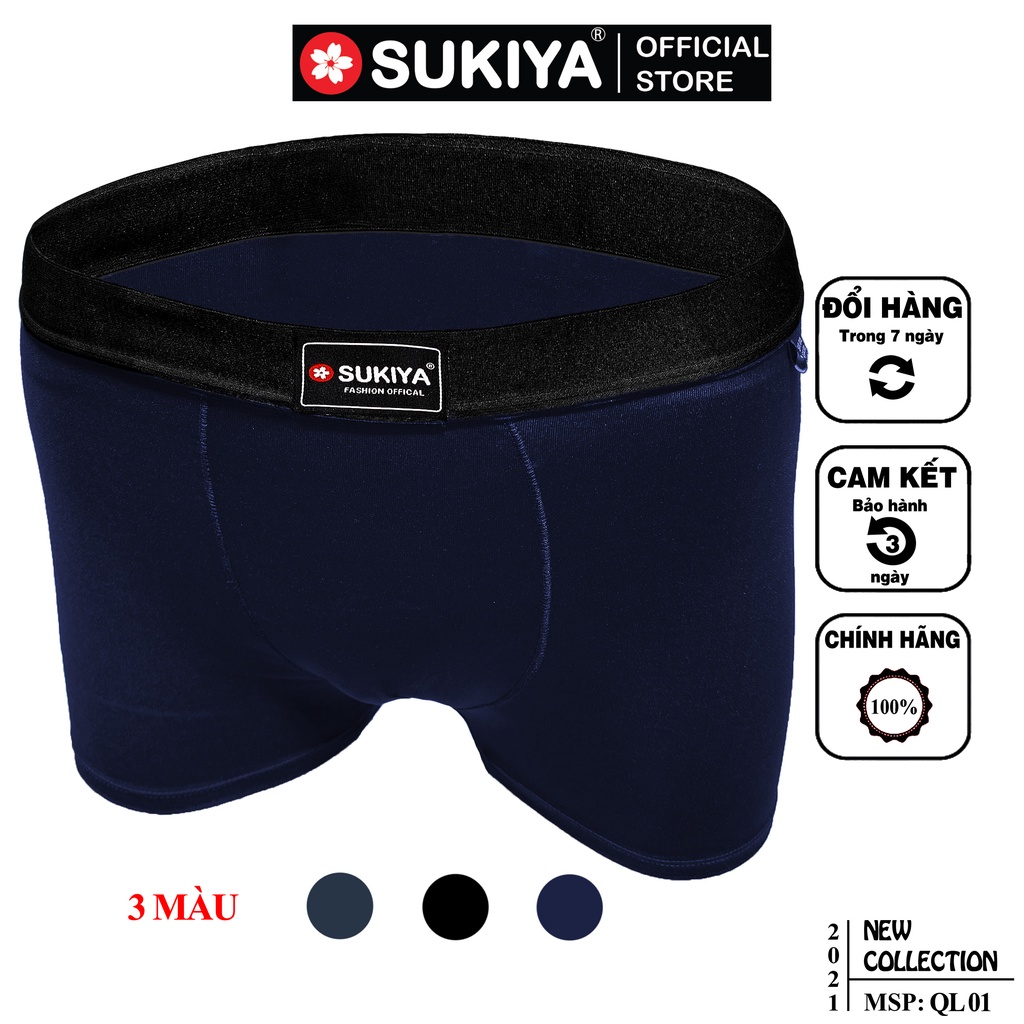 Ảnh Quần Sịp Đùi Boxer Nam Combo 3 màu SUKIYA chất mềm mịn cao cấp Hàng Hiệu QL01 4