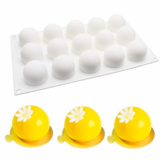 ✿✿✿Khuôn Silicon 15 Khoang Hình Tròn 3D Làm Socola,Muffin Moule ,Mousse✿✿✿
