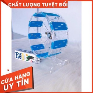 Wheel êm silent  cho hamster, sóc nhỏ 14cm siêu êm, xanh + trong suốt