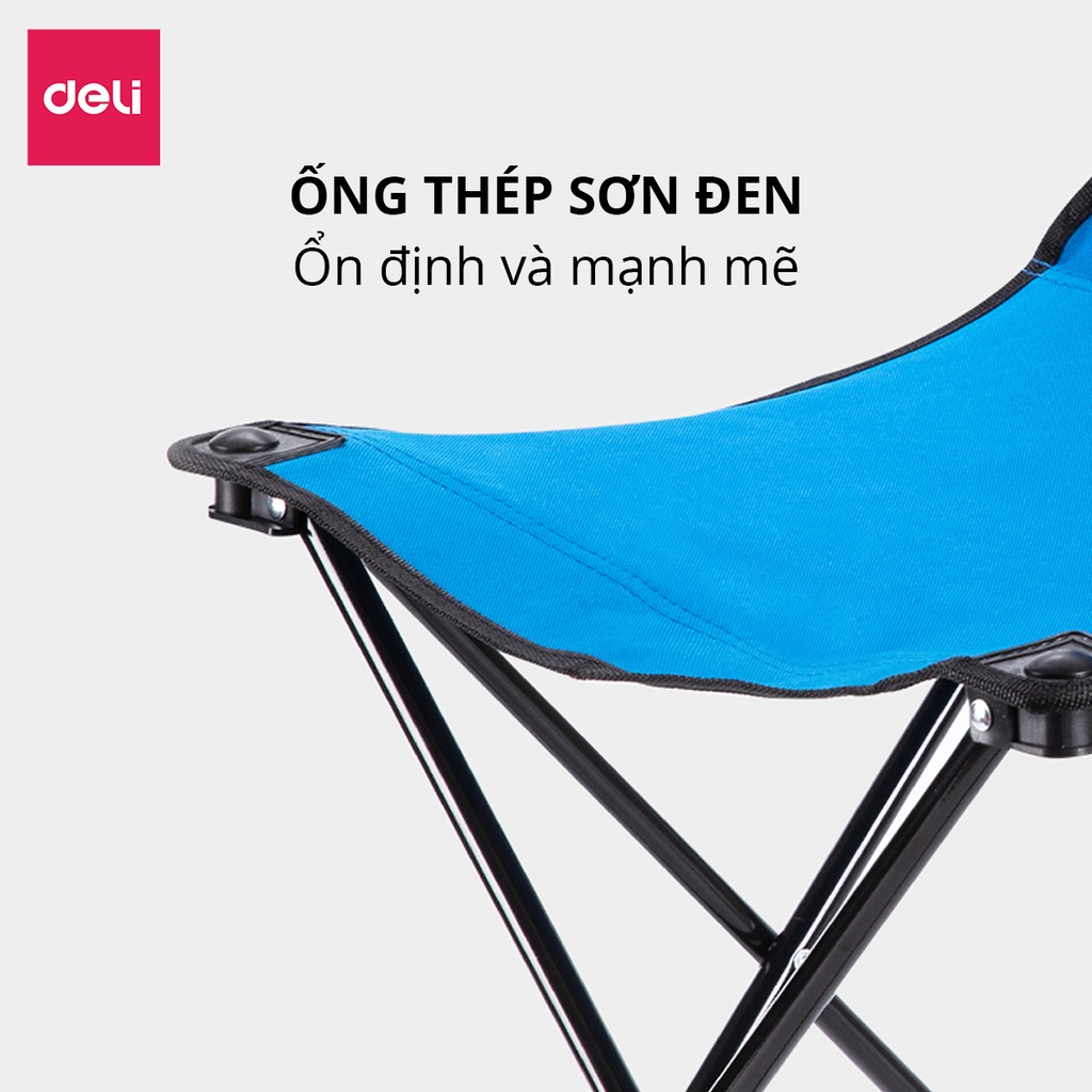 Ghế cắm trại gấp gọn Deli - Ghế ban công Vải dù kèm túi, câu cá, dã ngoại, du lịch đa năng chính hãng Deli 3 màu 2 size