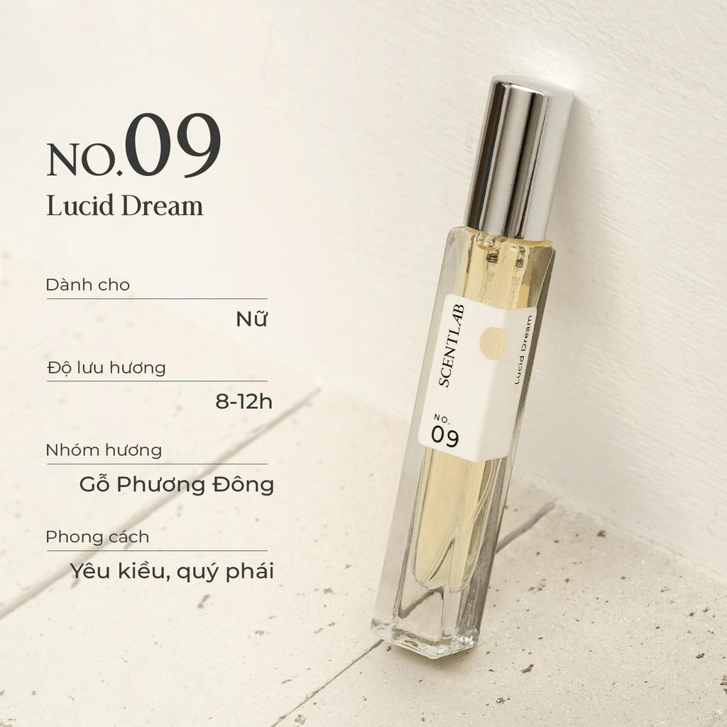 Ảnh Nước hoa nữ SCENTLAB No.09 Lucid Dream tinh dầu thơm lâu, lưu hương 8h đằm thắm, quý phái, mini 10ml 3