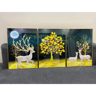Bộ Tranh Treo Tường Decor Tráng Gương Phong Cách Bắc Âu Treo Phòng Khách Phòng Làm Việc. Tặng Kèm Đinh Treo H3