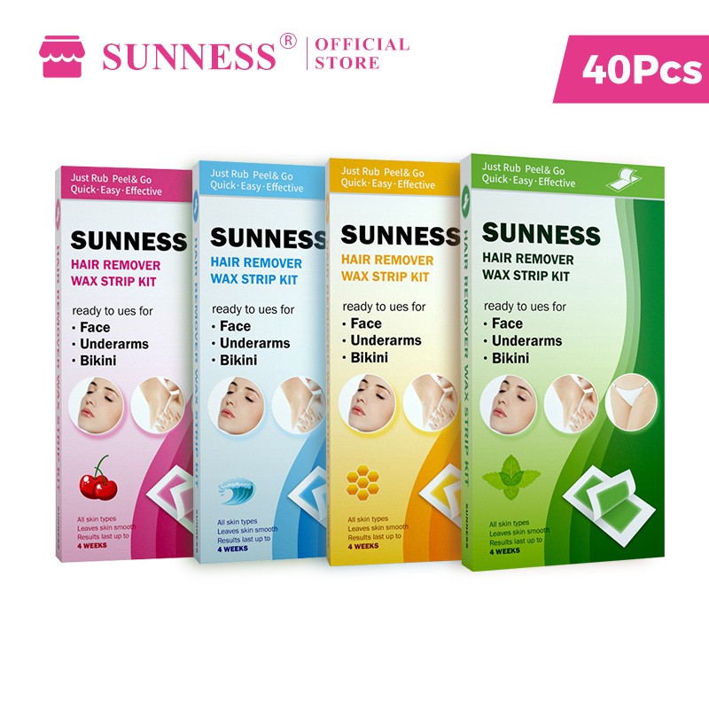 Ảnh Set 40 miếng sáp dán tẩy lông SUNNESS hai mặt tự nhiên cỡ lớn 9x18 100G 2