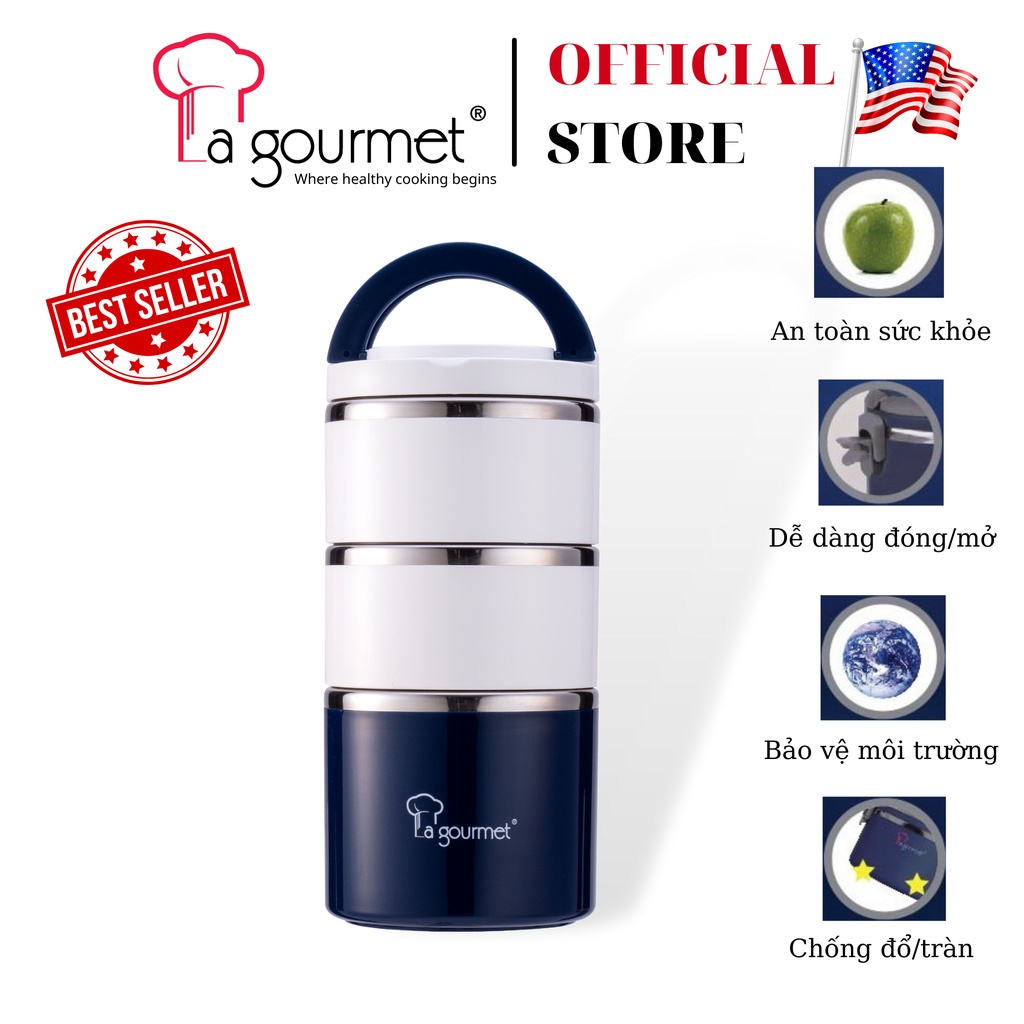 Cà men inox 304 18/10 La gourmet Pack2Go 1230ml xanh - 337788 | Shopee ...