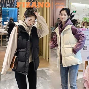 Áo phao nữ không tay đệm cotton dáng ngắn thời trang thu đông phong cách Hàn Quốc FIZANO