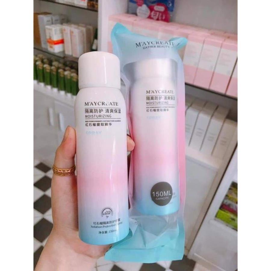 Xịt chống nắng trắng da MayCreate 150ml ,Xịt chống nắng cho Makeup hỗ trợ che khuyết điểm