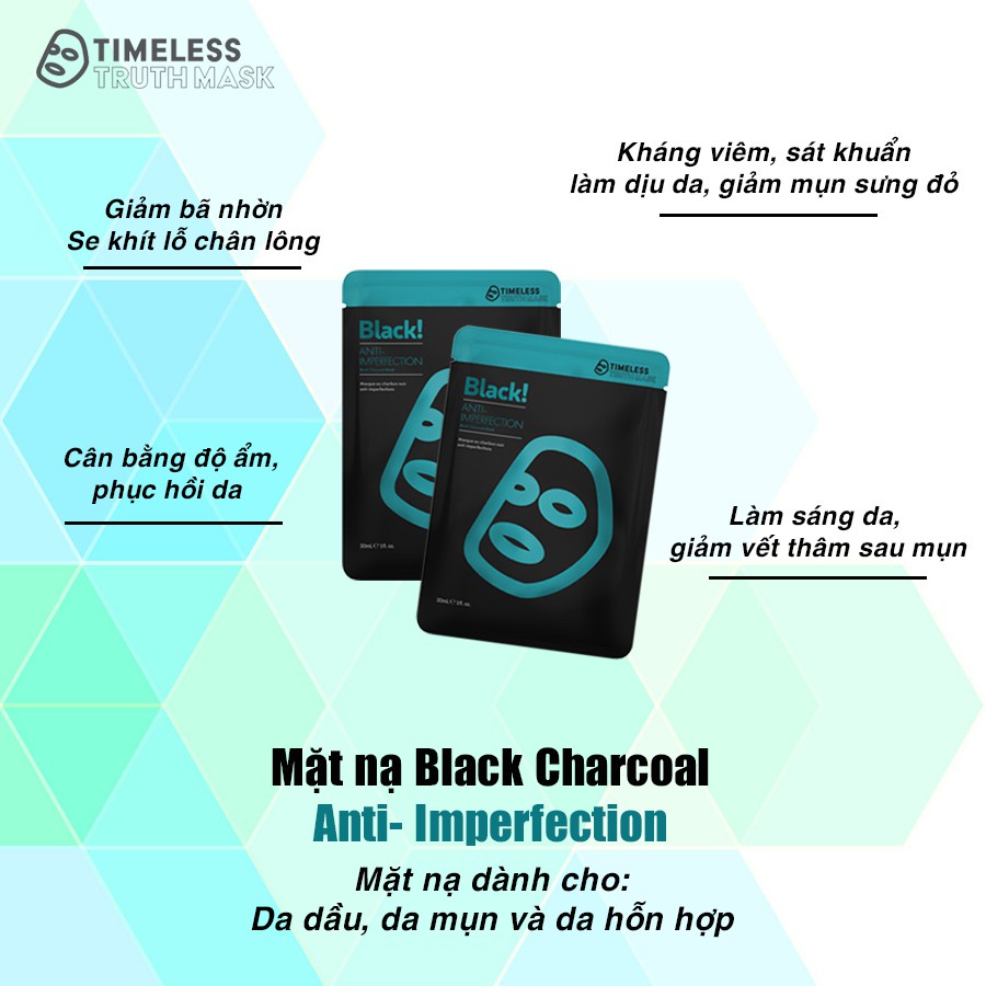 Ảnh Combo 5 Mặt Nạ Than Hoạt Tính Dành Cho Da Dầu, Da Mụn Tặng Thêm 1 Mặt Nạ Sợi Tơ Siêu Nhẹ Cao Cấp Timeless Truth 2