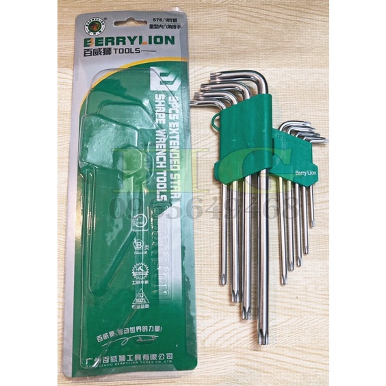 Bộ Lục Giác Hoa Kế BERRYLION 9 cây Thép chống rỉ chuyên dùng sửa chữa chuyên nghiệp
