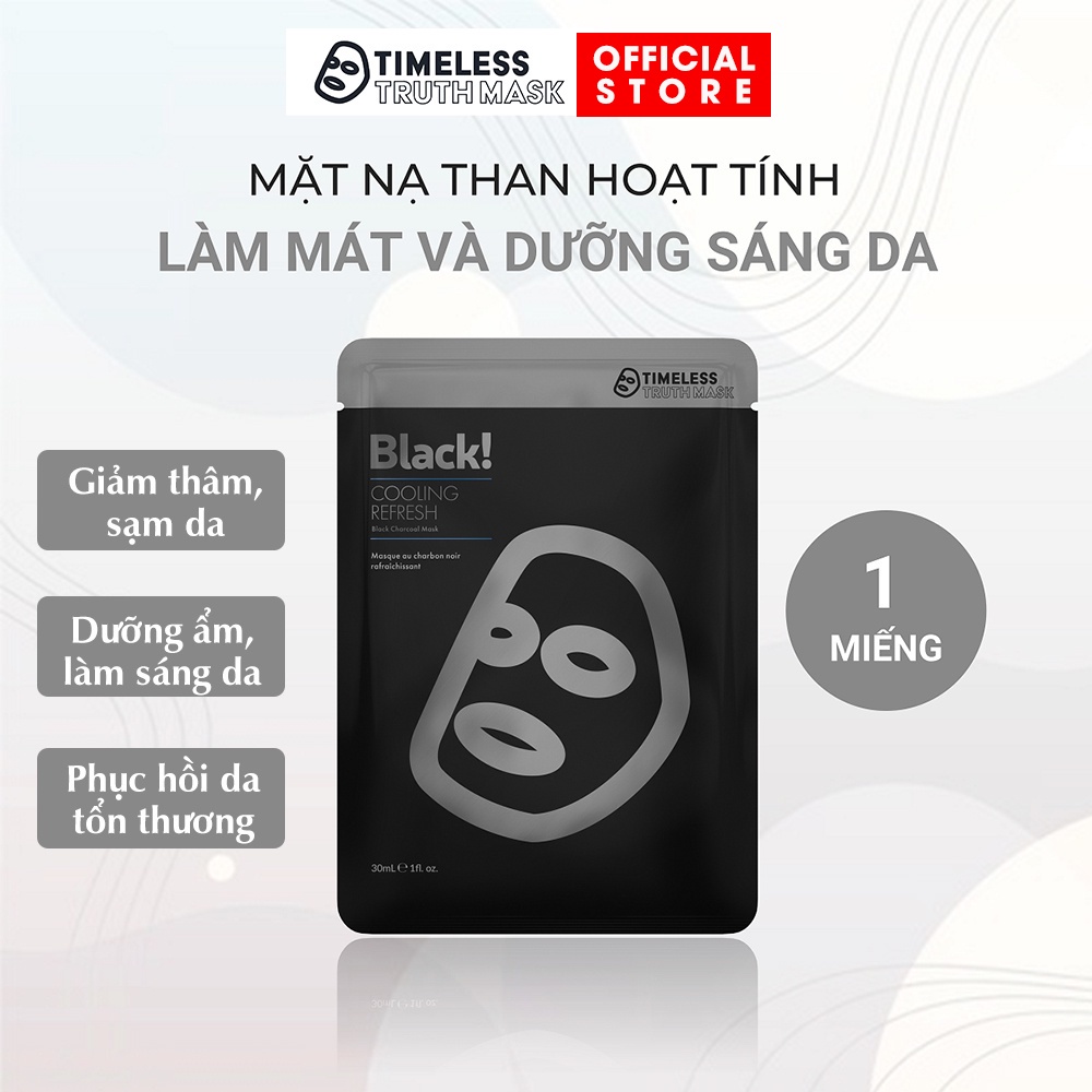 Ảnh Mặt Nạ than hoạt tính làm mát và sáng da Timeless Truth Mask - Black Cooling (30ml/miếng) 1