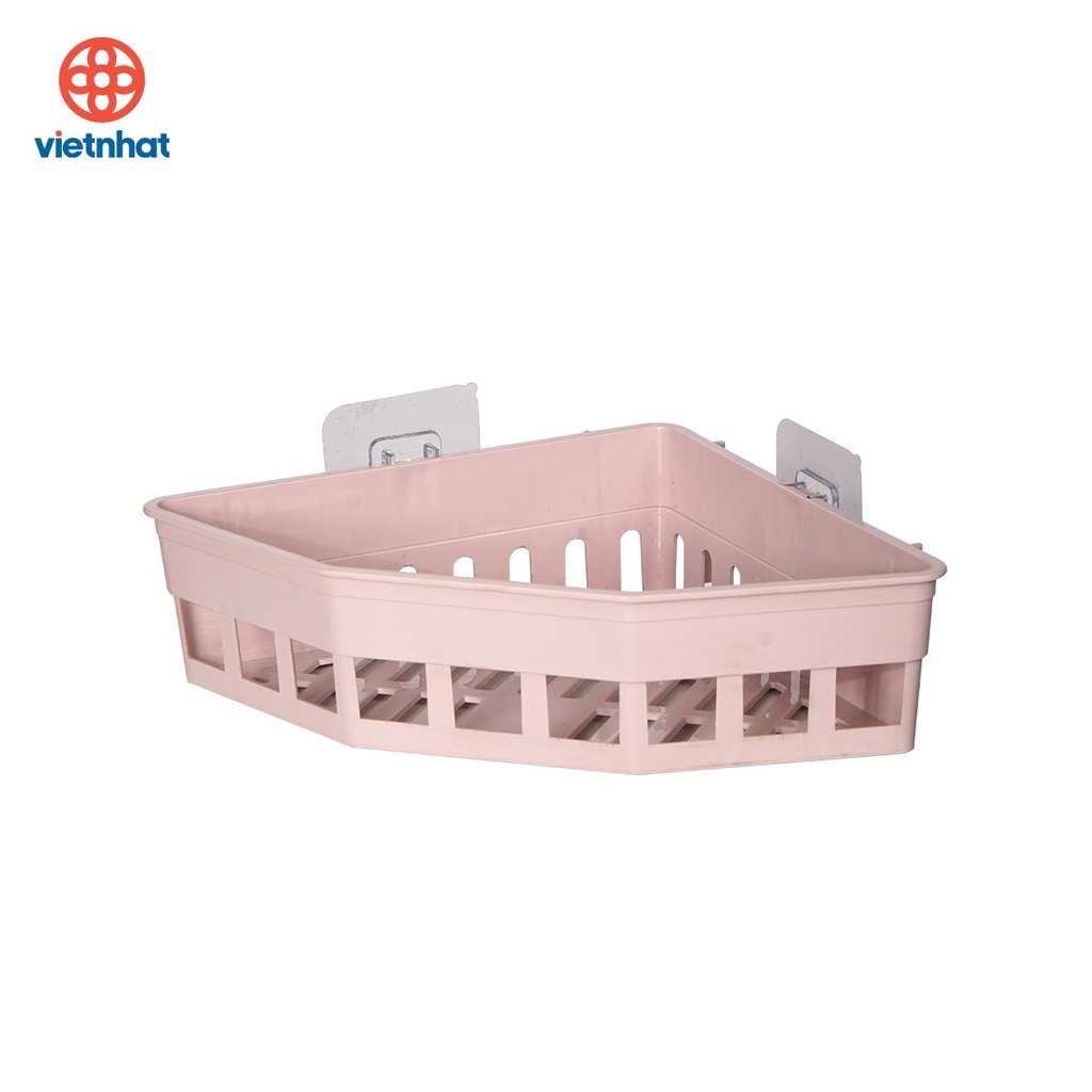 Khay tam giác dán tường Hokori Việt Nhật đựng vật dụng nhà tắm nhà bếp, Kệ đựng đồ đa năng nhựa PP cao cấp 5610
