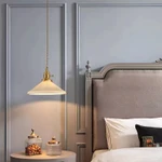 Đèn Chùm Led Bằng Đồng Thau Kiểu Xếp Ly Sáng Tạo Phong Cách Retro Nhật Bản Cho Quán Cà Phê / Phòng ngủ/ Bàn ăn/ Phòng khách Đèn thả trần — ảnh 5