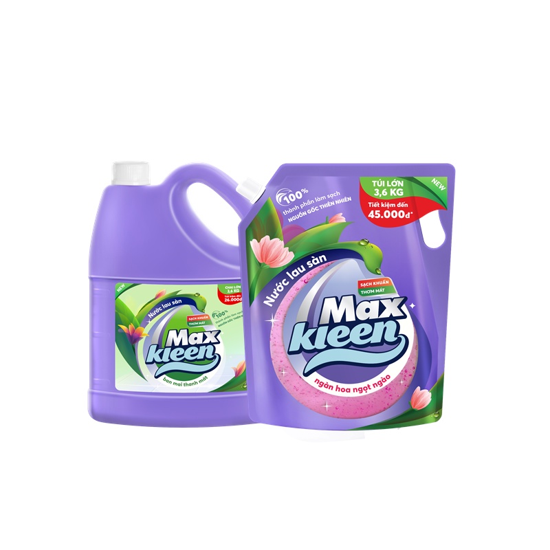 Ảnh Combo Chai Lau Sàn MaxKleen Ban Mai 3.6kg + Túi Lau Sàn Ngọt ngào 3.6kg 1