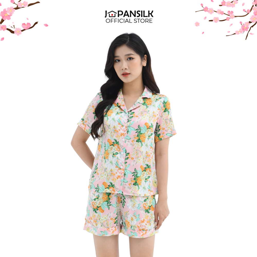 Ảnh Bộ Ngủ Pijama Lụa Satin Ngắn Tay JAPAN SILK Họa Tiết Ấn Tượng 1