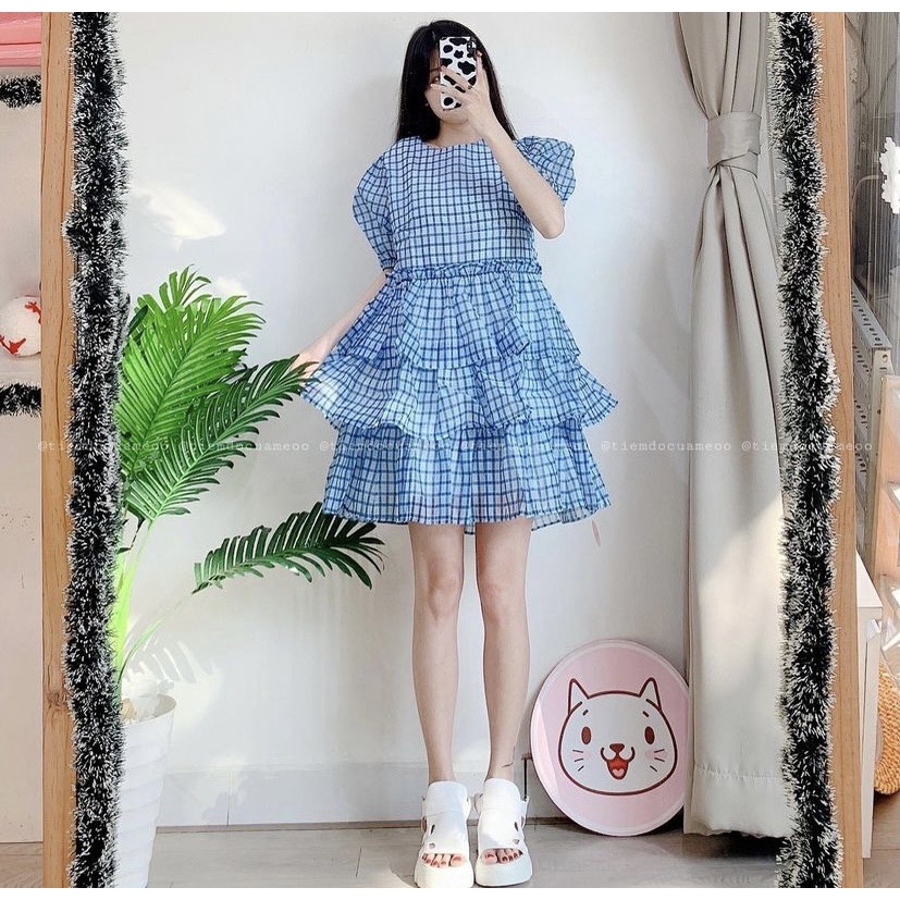 ĐẦM XANH NHÚN BÈO TẦNG TAY PHỒNG XINH XẮN - MOSA DRESS
