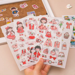 3 Sticker 4 Tấm Chủ Đề Cô Bé, Cậu Bé