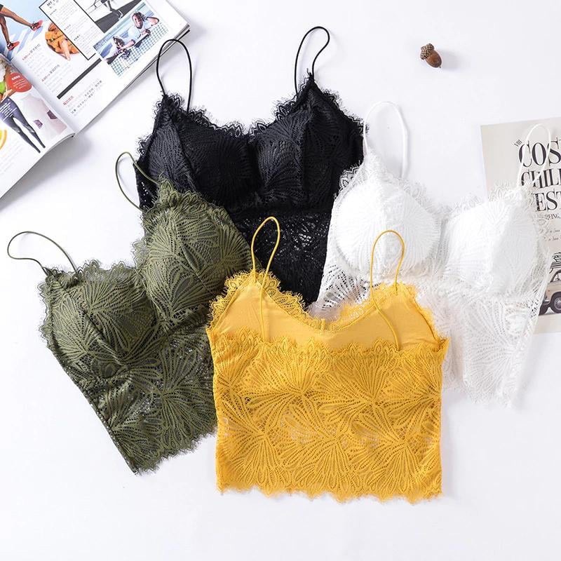 Áo lót Bra ren ,Áo bra 2 dây có đệm ngực dáng croptop 2817