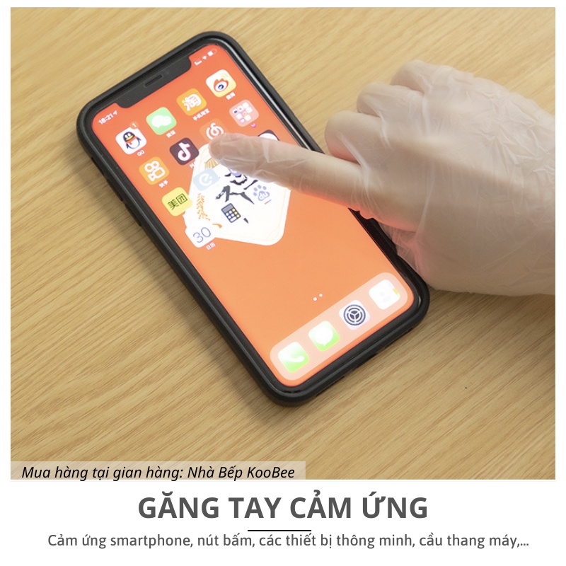 Hộp 100 Găng Tay Làm Bếp TPE Kháng Khuẩn Cảm Ứng Điện Thoại – Siêu Dai, An Toàn, Đa Năng CSNC13