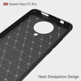 Ốp điện thoại bảo vệ lưng mỏng chống sốc bằng sợi Carbon mềm Xiaomi Poco F2 Pro