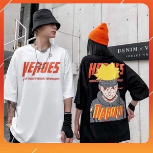Áo thun tay lỡ phông Unisex nam nữ chất Premium Cotton oversize đến 70kg form rộng co dãn 4 chiều NARUTO. AP190