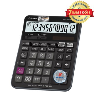 Máy Tính Để Bàn Casio DJ-120D Plus (12 Số) Chính Hãng - Kiểm Tra 300 Bước Phục Vụ Kế Toán, Thủ Quỹ