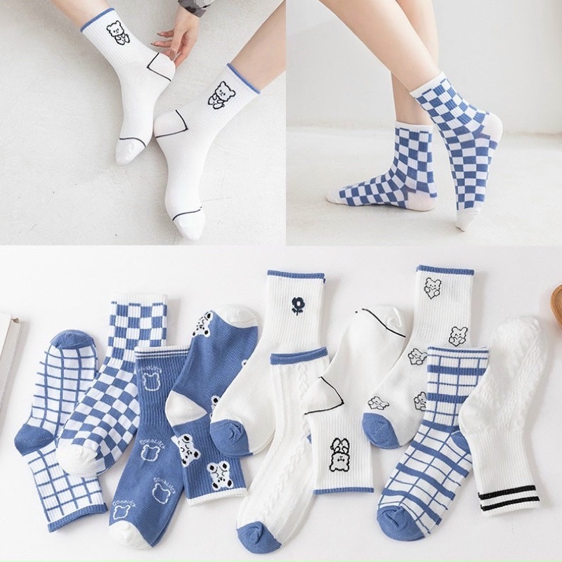 SÉT 10 TẤT GẤU COTTON CỔ CAO