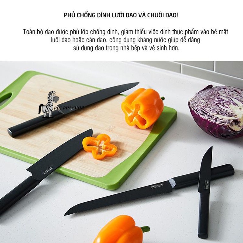 Dao thái chống dính Lock&Lock Santoku , Chef , Paring , Bread Knife đúc ...