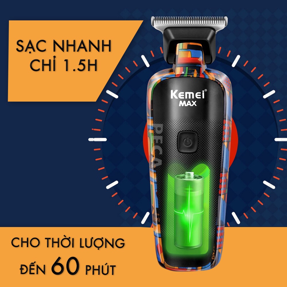 Ảnh Tông đơ chấn viền Kemei KM-MAX5090 màn hình LCD thông minh, thiết kế độc đáo, có thể cắt tóc,chấn viền, cạo râu 4