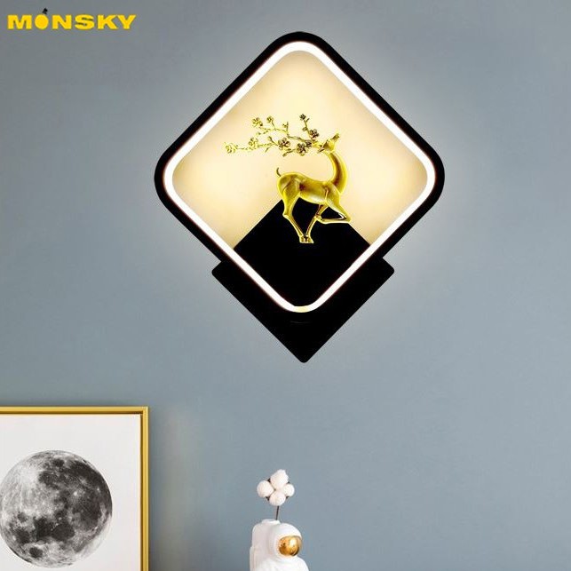Đèn tường MONSKY DERGI 3 chế độ ánh sáng kiểu dáng độc đáo, sang trọng ánh sáng vàng dịu nhẹ đẹp mắt (Video thật)