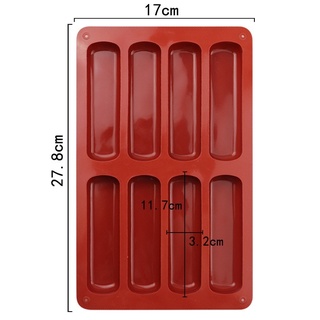Khuôn Nướng Bánh Silicon Thiết Kế 8/10 Ngăn Chuyên Dụng Để Làm Bánh Hình Ngón Tay,Bánh Puff,Mousse,Sôcôla,Đá Viên