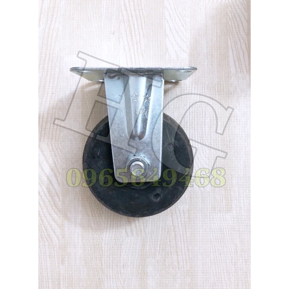 Bánh Xe Đen CAO SU 100x38mm Chịu Tải 200kg Bánh Xoay, Bánh Cố Định(ẢNH THẬT)