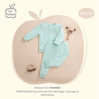 La pomme Bộ dài tay cúc giữa sơ sinh La Pomme  AW2022
