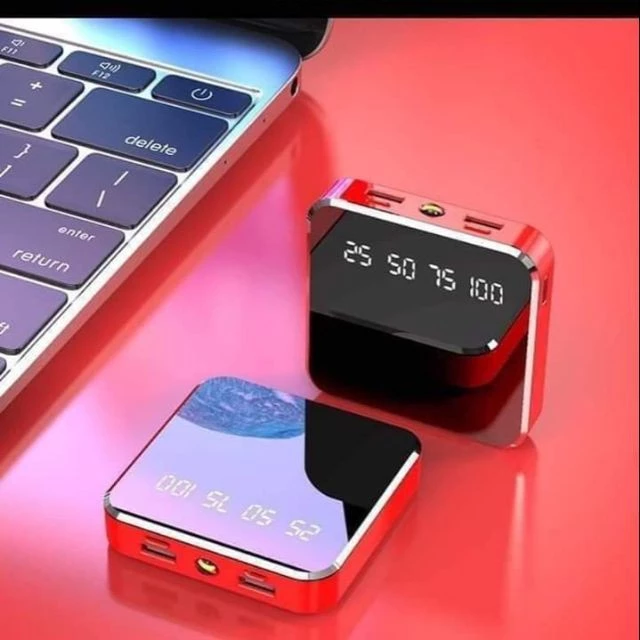 Pin sạc dự phòng 🍒 FREE SHIP 🍒 Sạc Dự Phòng Vuông Bóng Kính Hiện % Pin Cực Sang Gía Sỉ [sạc pin dự phòng]